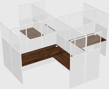 Shared l-shaped cubicles