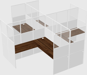 Shared l-shaped cubicles