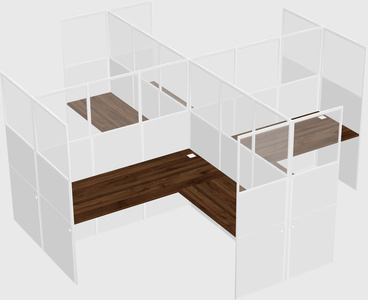 Shared l-shaped cubicles