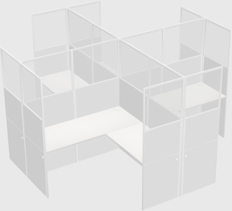 Shared l-shaped cubicles