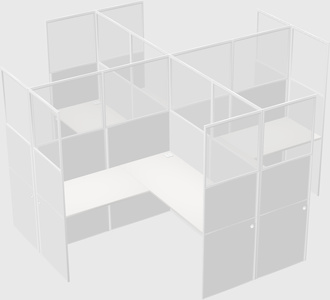 Shared l-shaped cubicles