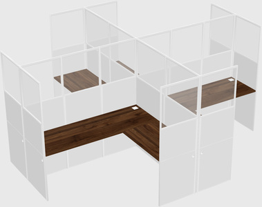 Shared l-shaped cubicles