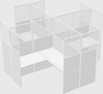 Shared l-shaped cubicles