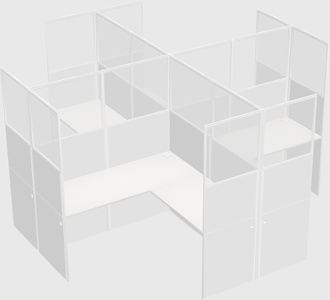 Shared l-shaped cubicles