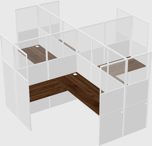 Shared l-shaped cubicles