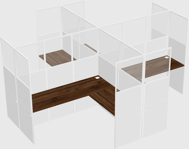 Shared l-shaped cubicles
