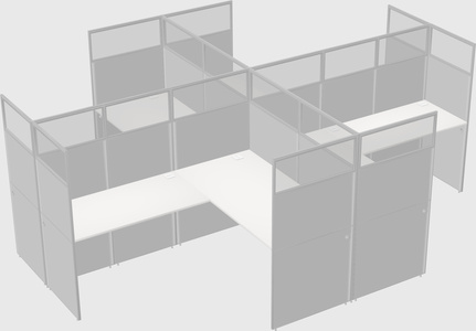 Shared l-shaped cubicles
