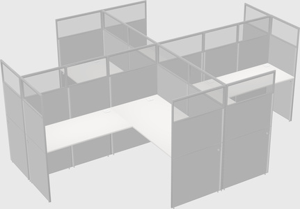 Shared l-shaped cubicles