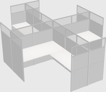 Shared l-shaped cubicles