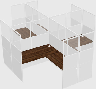 Shared l-shaped cubicles