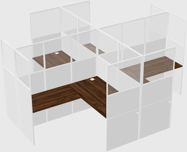 Shared l-shaped cubicles