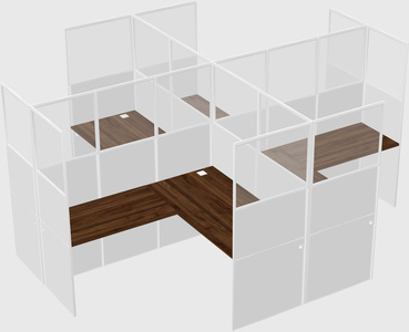 Shared l-shaped cubicles