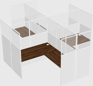 Shared l-shaped cubicles