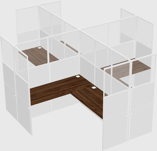 Shared l-shaped cubicles