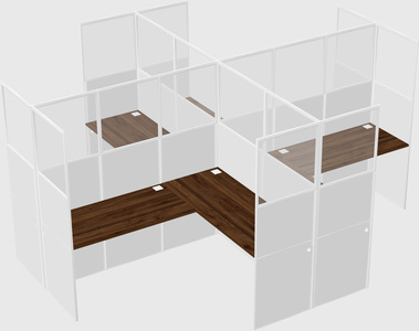 Shared l-shaped cubicles