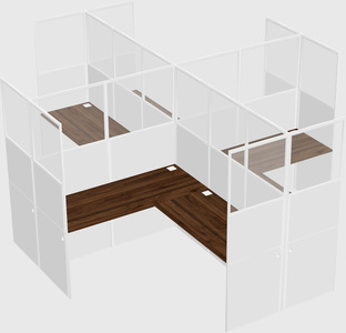 Shared l-shaped cubicles