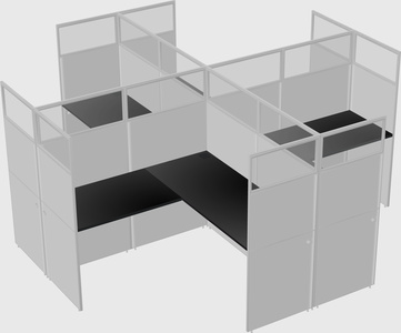 Shared l-shaped cubicles