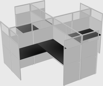 Shared l-shaped cubicles