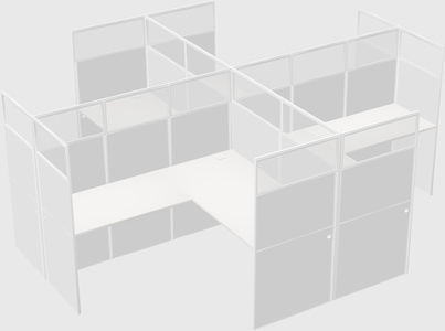 Shared l-shaped cubicles