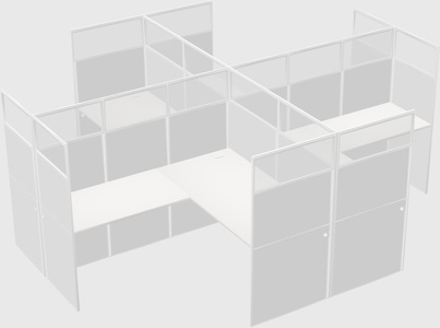 Shared l-shaped cubicles