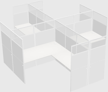 Shared l-shaped cubicles
