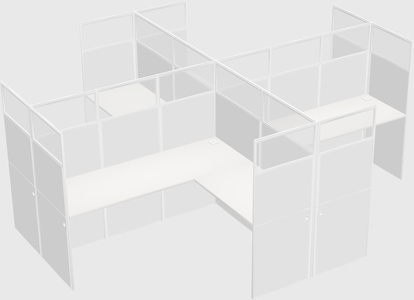 Shared l-shaped cubicles