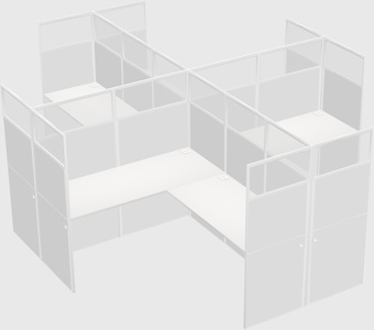 Shared l-shaped cubicles