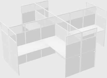 Shared l-shaped cubicles