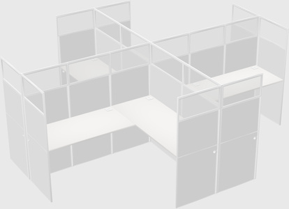 Shared l-shaped cubicles
