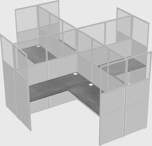 Shared l-shaped cubicles