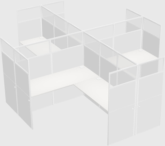 Shared l-shaped cubicles