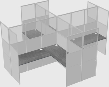 Shared l-shaped cubicles