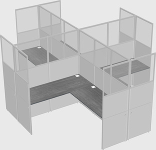 Shared l-shaped cubicles