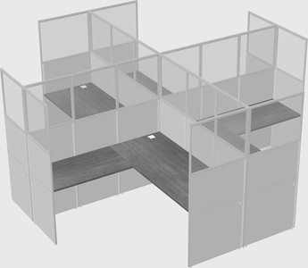 Shared l-shaped cubicles