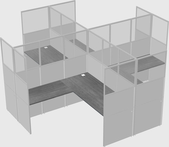 Shared l-shaped cubicles