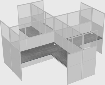 Shared l-shaped cubicles