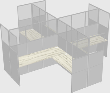 Shared l-shaped cubicles