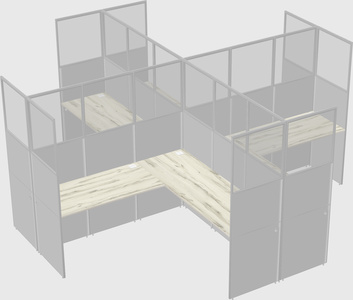 Shared l-shaped cubicles