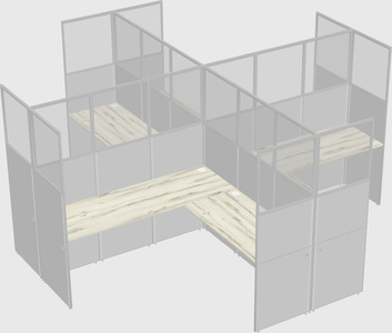 Shared l-shaped cubicles