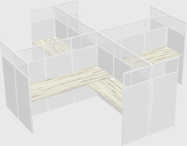 Shared l-shaped cubicles