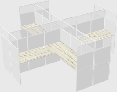 Shared l-shaped cubicles