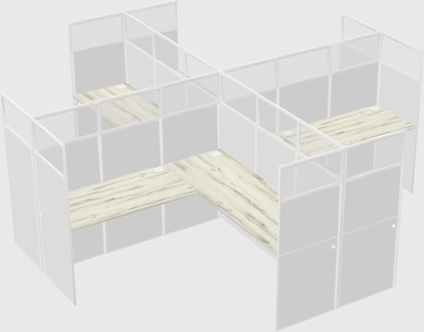 Shared l-shaped cubicles