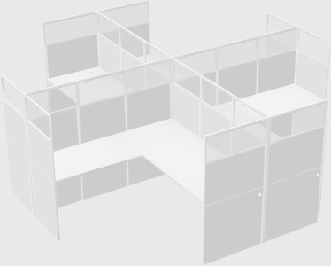 Shared l-shaped cubicles