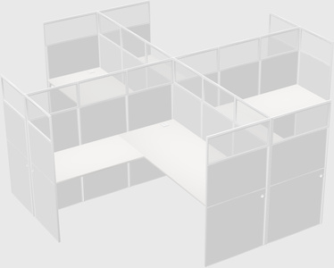 Shared l-shaped cubicles