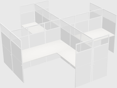 Shared l-shaped cubicles