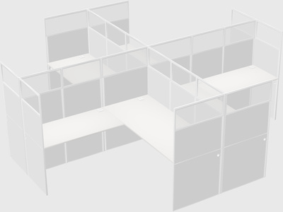 Shared l-shaped cubicles
