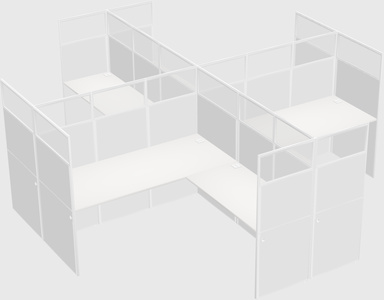 Shared l-shaped cubicles
