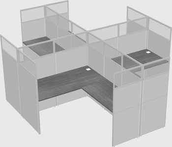 Shared l-shaped cubicles