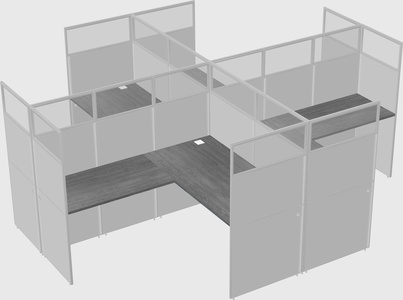 Shared l-shaped cubicles