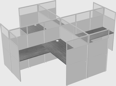 Shared l-shaped cubicles